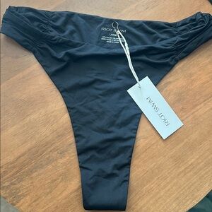 NWT RIOT SWIM MIRA high-waisted thong BOTTOMS BLACK SIZE LARGE
